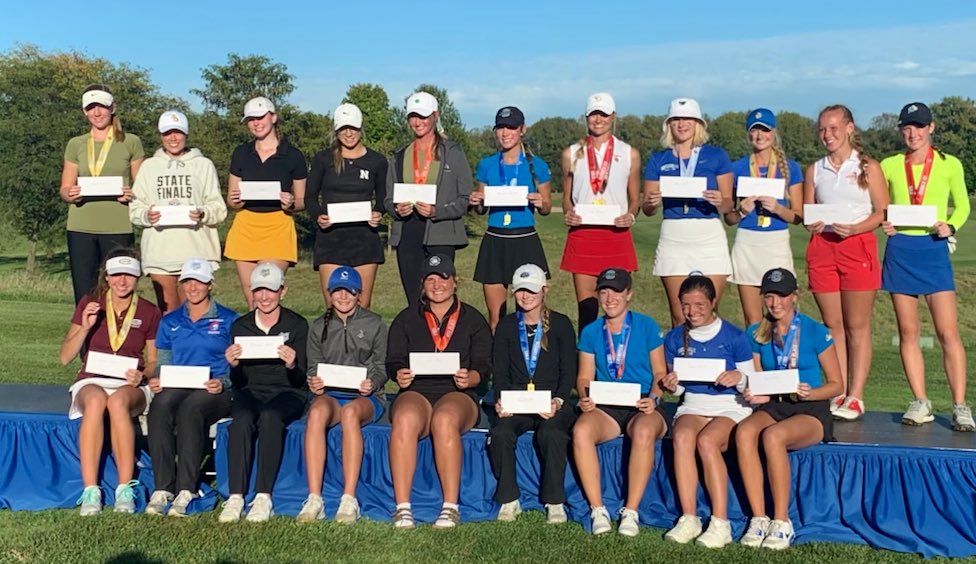 CGSportsNetwork's tweet photo. Congrats to Center Grove Girls Golf on placing 2nd in the State Finals! CG senior Sage Parsetich  placed 10th overall &amp; earned 1st Team All-State honors. #CGProud https://t.co/E024Ufm0s8