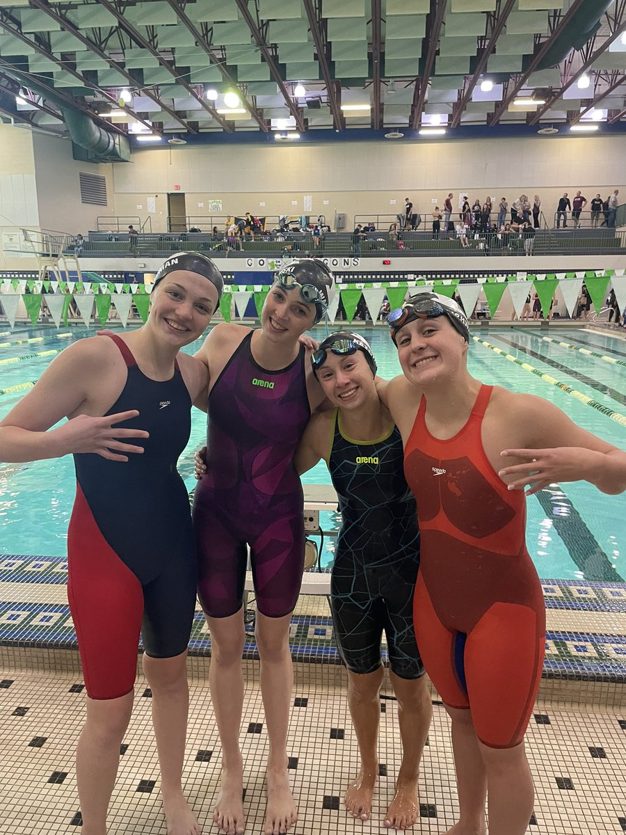 SLEastSwimDive's tweet image. No last chance meet this year!  Our 400 free relay has now qualified for the state meet!  Great job Sophia, Ashlyn, Peyton, and Natalya!  @BeEast_Cougars