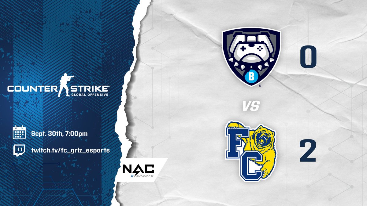 BUClubEsports's tweet photo. #ButlerCSGO and #ButlerR6 fell to @FCGrizEsports and @NJITesports with final scores of 0-2; GGs! https://t.co/UvOwOyGwDB