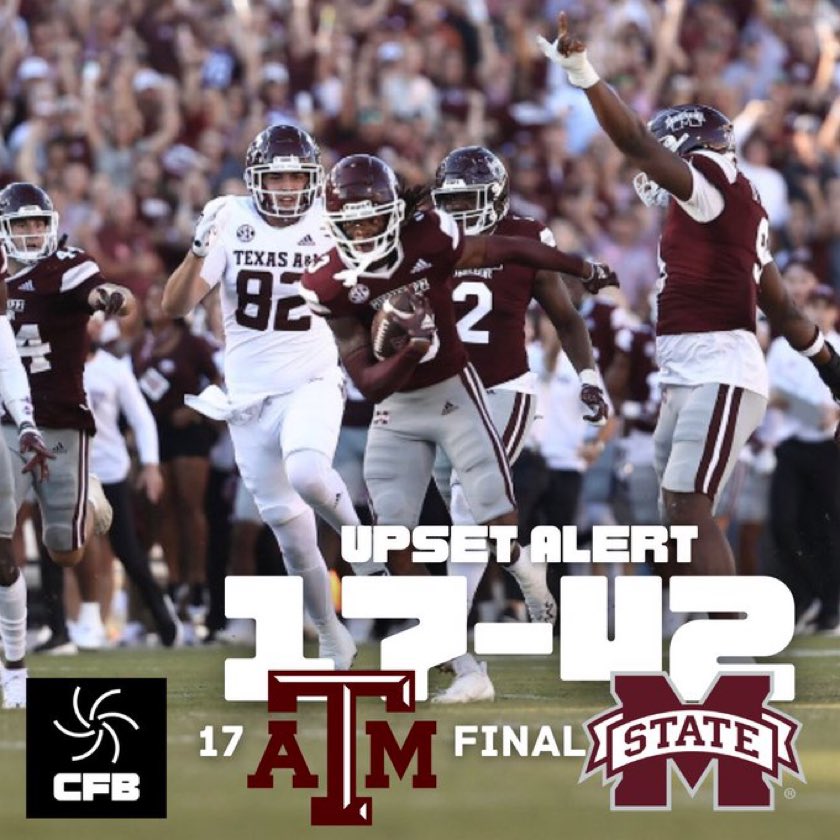 Did NOT expect that from <a href="/HailStateFB/">Mississippi State Football</a> today, but okay! Good guys win again!! #HailState #clanga