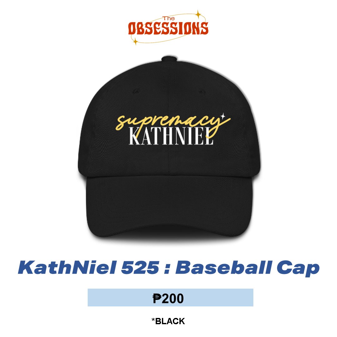 theobsessions's tweet photo. Meet our KathNiel525: Embroidered Baseball Cap for Php. 200 only!🤩💙
✨Supremacy KathNiel for Black Cap
✨Always & Forever for White Cap
ORDER HERE: https://t.co/psHUA24vsw
#dObsItems #dObsKN525
#KathNiel #KathrynBernardo #DanielPadilla
#2Good2BeTrueEp102 #2G2BT https://t.co/ZayRGjptRK
