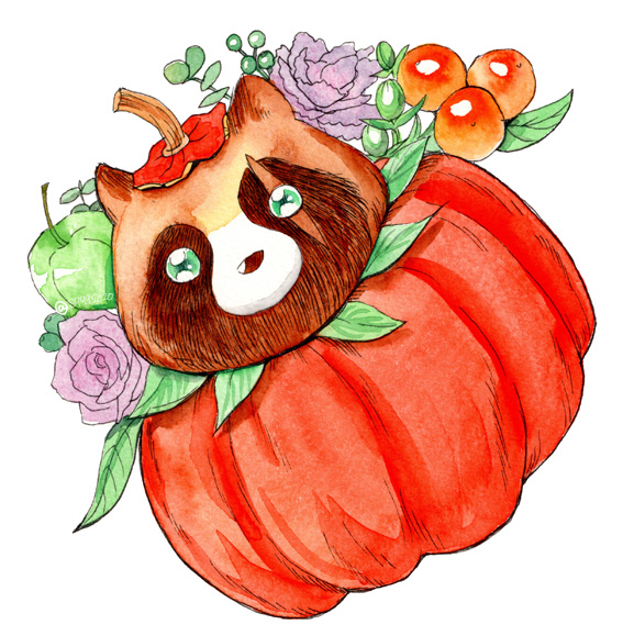 10月にあらわれるカボチャの妖怪#多分タヌキ #Halloween 