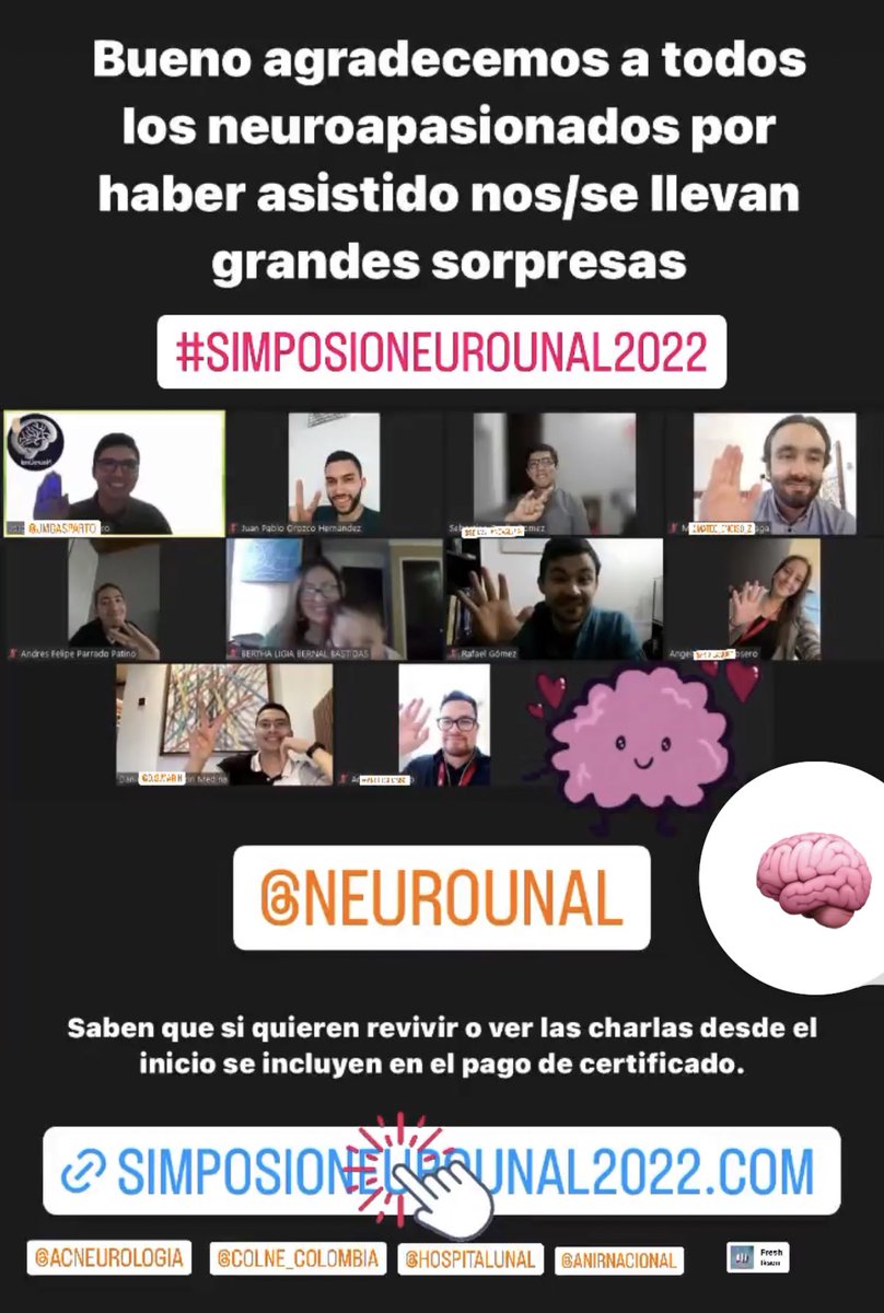 Con gran éxito finalizamos #simposioneurounal2022 gracias a todos los participantes y al gran panel de expositores. Pueden acceder a memorias enlace simposioneurounal2022.com 🧠 #MedEd #Neurolatam #Residents #Neurology