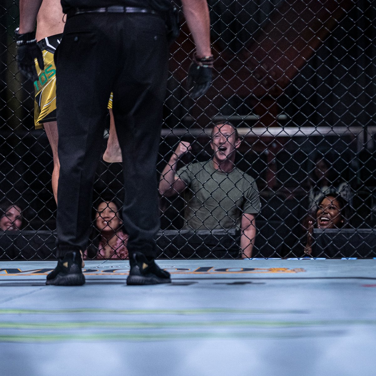 ufc's tweet photo. Zuck is all of us during these incredible #UFCVegas61 fights 😁 https://t.co/zsn3Be43N5