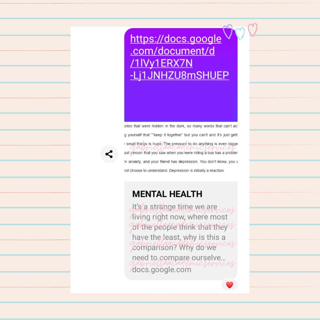 closedforcomms's tweet photo. 💉 Activity done 
📍Task: Essay about mental health

Thank you! 🫶 https://t.co/KpbFerkc2J