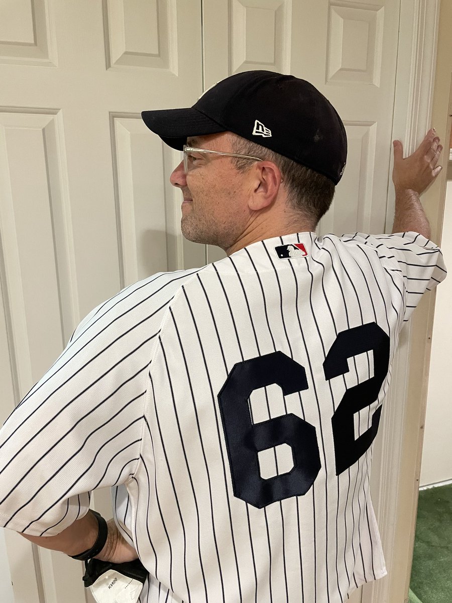 DanMehlman's tweet photo. Shout Out to @Joba_44 while waiting for the big swing! https://t.co/lzf4CV51Cj