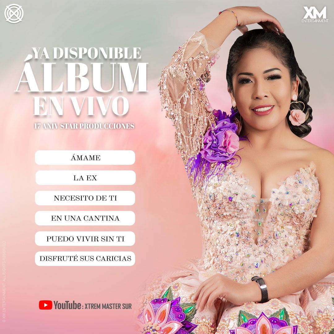 XTREMMASTER_PE's tweet photo. Álbum En Vivo Dayan Flor Ya Disponible En Lima 2022
ESCUCHALO GRATIS AQUÍ: https://t.co/hb8Ucv5sQh
#XTREMMASTER #StarProducciones #kayfraproducciones #dayanflor #lima #peru
Authorization license: Corp XM Entertainment https://t.co/4428Jlor2t