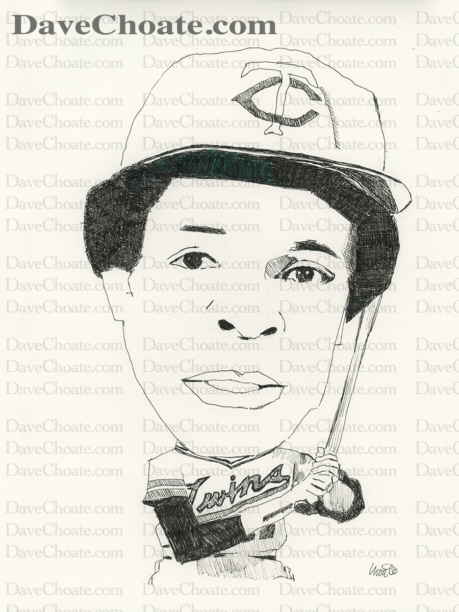 Happy Birthday, Rod Carew! Pen ink drawing.     