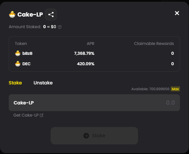 If you stake $SPS and $BzB LP from <a href="/PancakeSwap/">PancakeSwap</a> at <a href="/BreederDodo/">DODO</a> you can earn $BzB and $DEC! A little bonus for our <a href="/splinterlands/">Splinterlands</a> players! more details and instructions here: peakd.com/blazarforce/@b…