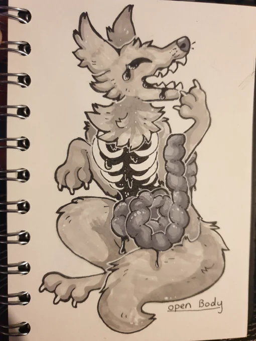 i wanted to do a very quick #goretober . my markers are dunning out rip bur stilljust a random bit of fun. i havent drawn properly in a while 