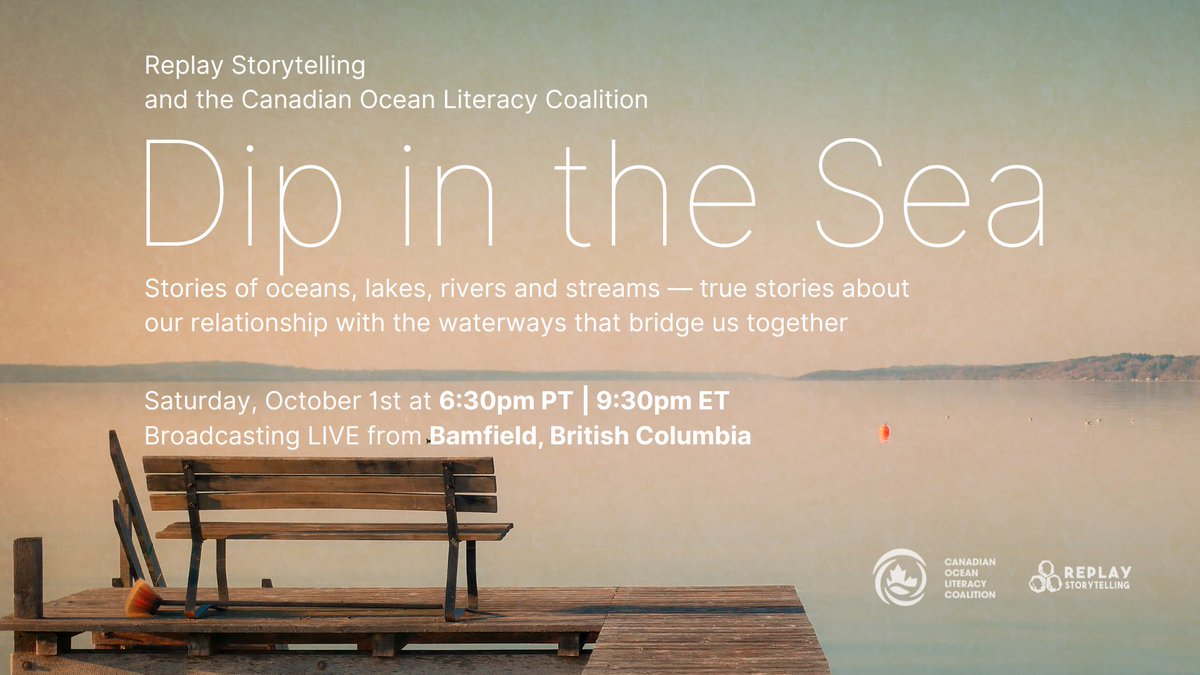 Live Storytelling event starts in 1 hr!⏲️ We all have funny, moving, or adventurous stories connected to water!💧We're wrapping up the summer #OceanFestival sharing stories, all are welcome to join, from coast to coast to coast! Tickets still available➡️loom.ly/CH7hZ9Q