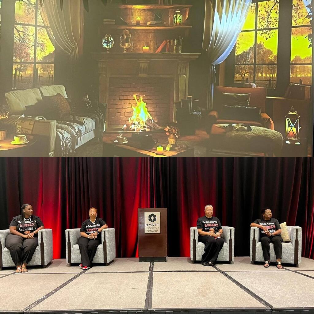 Geesmom2's tweet image. Farwest Leadership Retreat 2022 Fireside Chat with Regional Director Kimberly Usher and Past FW Regional Directors Laverne Gray Davis, Thelma Day and Traci Ricard Aikens #farwestretreat #farwestfirst #farwestregion #deltasigmathetasororityinc #dst1913 #i… instagr.am/p/CjMMakHr6_f/