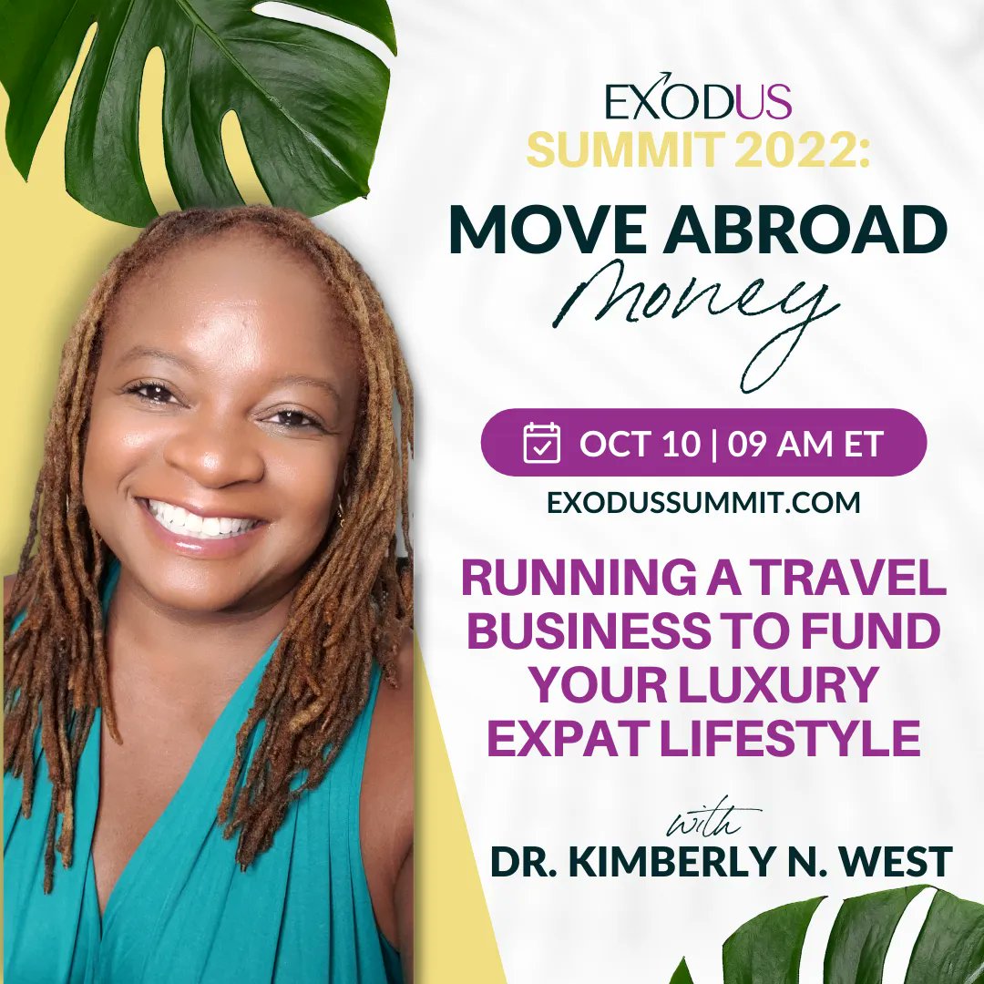 ExodusSummit's tweet photo. ExodUSSummit Move Abroad Money for Black Women Welcomes @MsKimsWorld discussing Running A Travel Business To Fund Your Luxury Expat Lifestyle. Join the squad working on their move abroad plans & increasing their streams of income #exodussummit #blackexpats #blackdigitalnomads https://t.co/xh5c7xXcOE