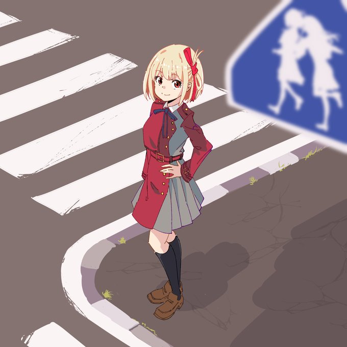 「女の子 横断歩道」のTwitter画像/イラスト(新着)