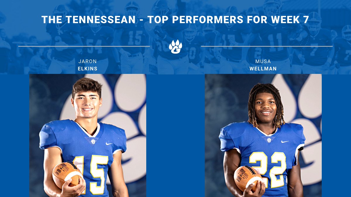 🏈 Top Performers for week 7🏈

The Tennessean - Top performer list

Jaron Elkins - 9 carries, 225 yards, 3 TD's
Musa Wellman - 8 carries, 133 yards, 2 TD's

Goodpasture 41 - BGA 13

bit.ly/Tn-TP-Week7