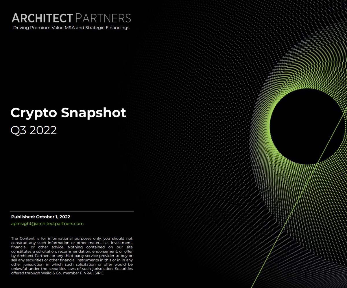 Architect Partners Q3 Snapshot just published.  See a full rundown of M&amp;A, Financings and Public Company performance.

t.ly/MOkT
