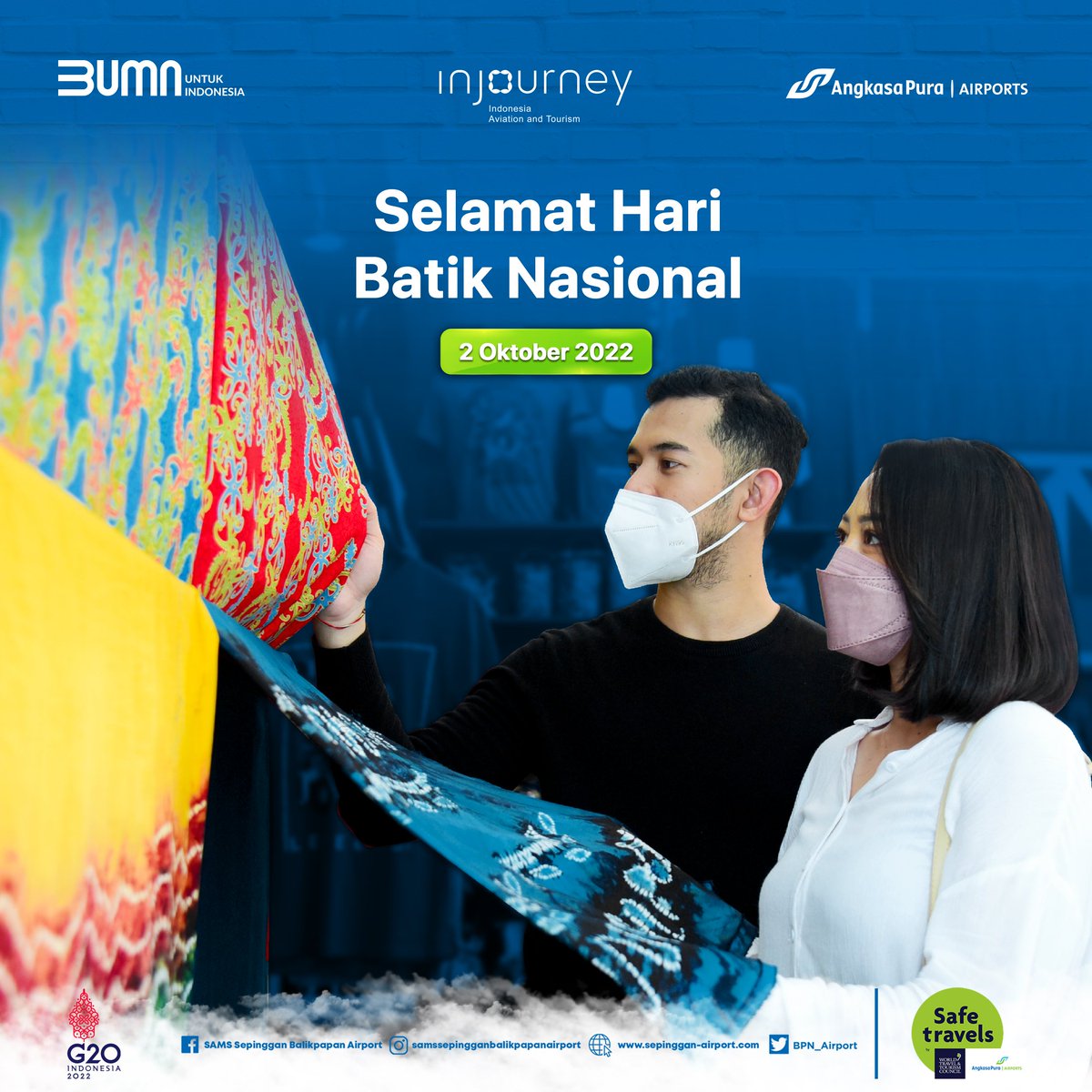 BPN_Airport's tweet photo. Ingatkah #SahabatSAMS bahwa pada tanggal 2 Oktober merupakan Hari Batik Nasional.

Mari kita bersama-sama melestarikan Budaya khas Indonesia. https://t.co/cOoWDhQ0jy