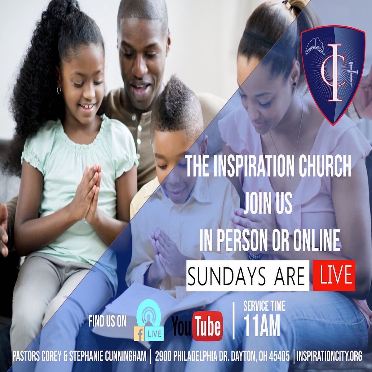 PastorCoreyC's tweet photo. Sundays are for CHURCH! Join us @ 11am! I am kicking off a new series entitled, “Reimagine.” Invite someone to come with you.

Ways to View Virtually:

1. The Inspiration Church App
2. https://t.co/FFF9VrX7yf
3. https://t.co/t9VYQAyAL3
4. https://t.co/YwsihkaPNT https://t.co/1m73nfYude