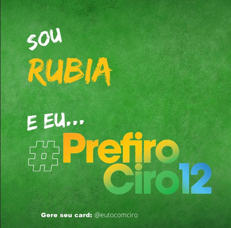 RubiaPartala's tweet image. Qual é o número do Ciro mesmo?
#CiroPresidente12 #CiroNoSegundoTurno #Ciro12presidente #CiroOuNulo