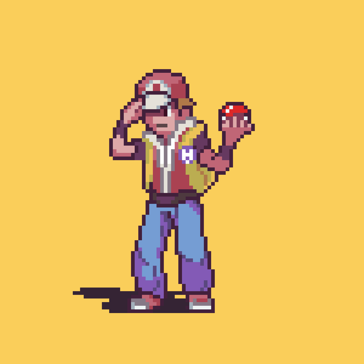 pexbitgalary's tweet photo. Gameart.02 - Trainor Red is challenging you. 

#pixel #pixel_art #digitalart  #pixel_dailies https://t.co/2hdqWusY5r
