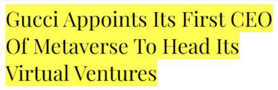 The luxury and large brands have been serious early players in the #metaverse and web3. Now we are starting to see structural changes in the C Suite as part of execution strategy. 👀