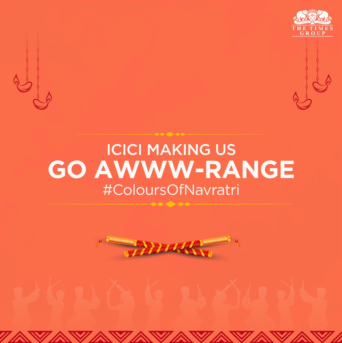 TimesResponse's tweet photo. The seventh day of Navratri is associated with the colour orange which represents energy and positivity in the world of marketing, aptly brought out in this ad by ICICI. 

#ColoursOfNavratri #PowerOfPrint #Navratri2022 #Timesresponse #ImpactfulAds https://t.co/s78UBKDMdE