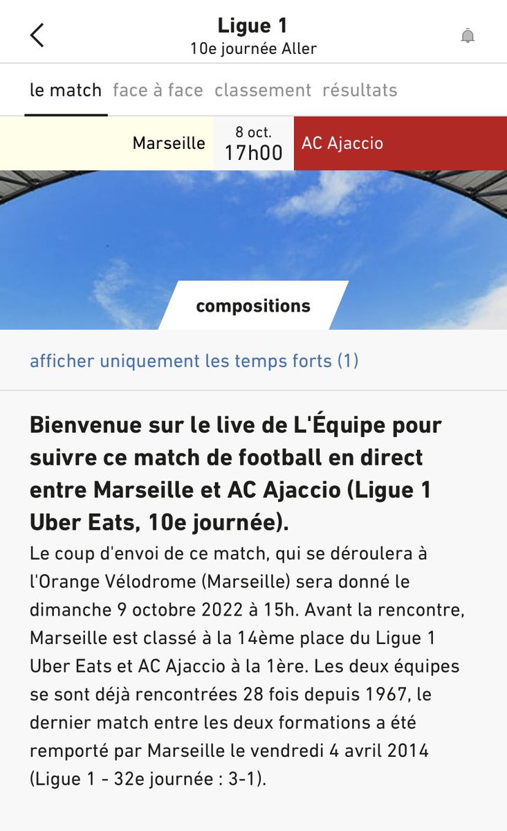 jojohnini's tweet photo. D’après @lequipe, @OM_Officiel est 14 ième et Ajaccio 1er 😂😂 et le match se jouera le dimanche et pas le samedi !! Quand on vous dit que les journaux c’est que du Pipo ! https://t.co/VyqFgcxNT3