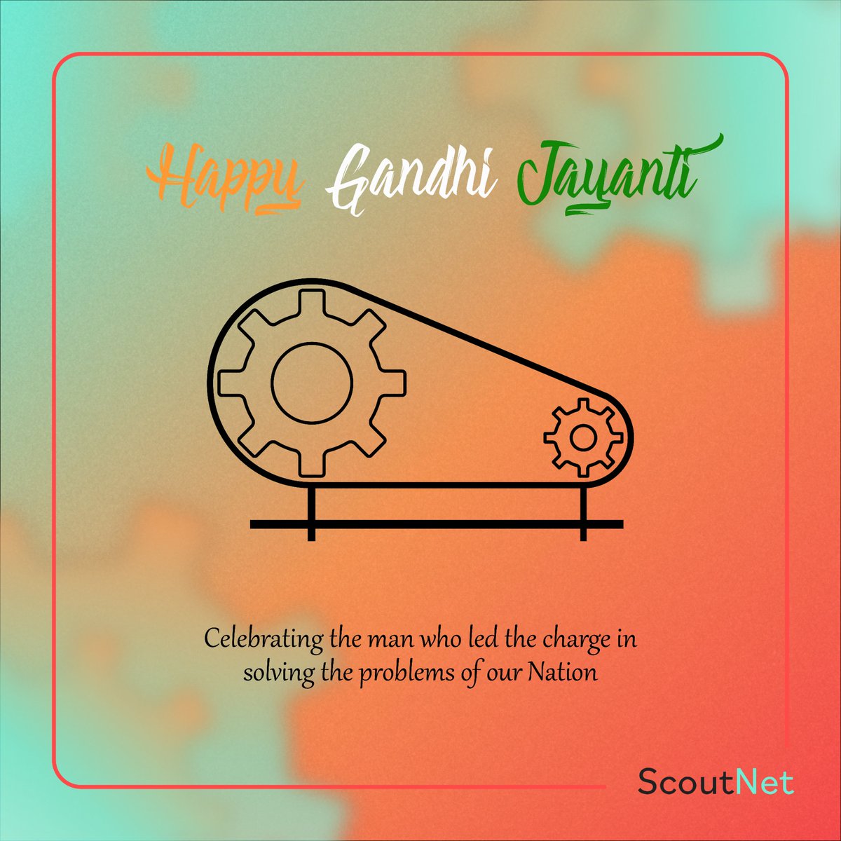 ScoutNet_in's tweet photo. Following the Father of our Nation, ScoutNet leads the charge in solving your technical problems. โ๏ธ๐ช
#ScoutNet #GandhiJayanti #charkha #startupindia #knowledge #solvingproblems #Networking #Startup #tech #service https://t.co/dcHrhYXSyj
