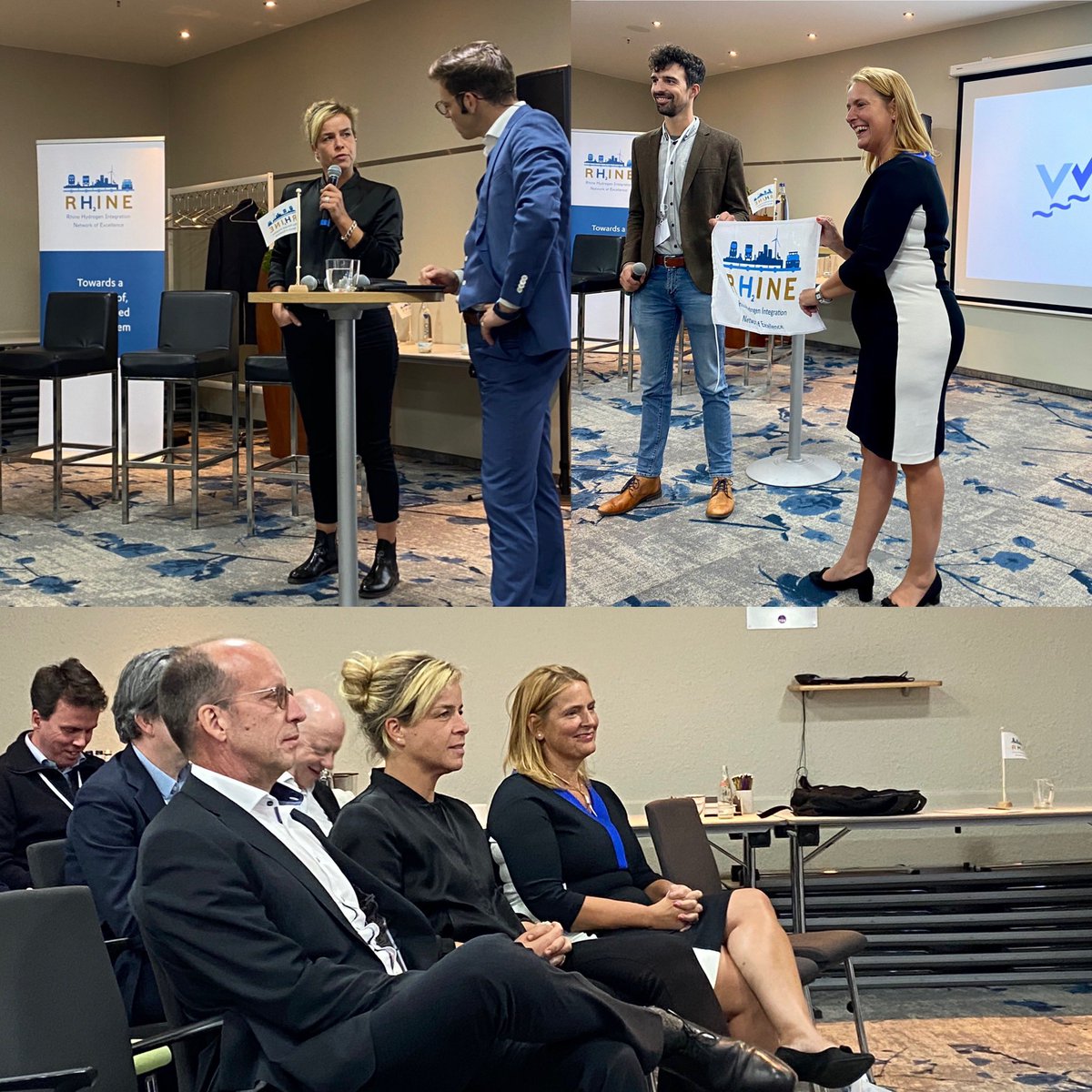 rh2ine's tweet photo. Wat een prachtige dag vrijdag 30 september 2022 Rh2ine-conferentie. Meer dan volle bak om samen stappen te zetten naar verduurzaming van het goederenvervoer over water @MonaNeubaur @baljeuj @Vlaamsewaterweg @CCNR_Rhin @duisport https://t.co/yamPiZRvB2