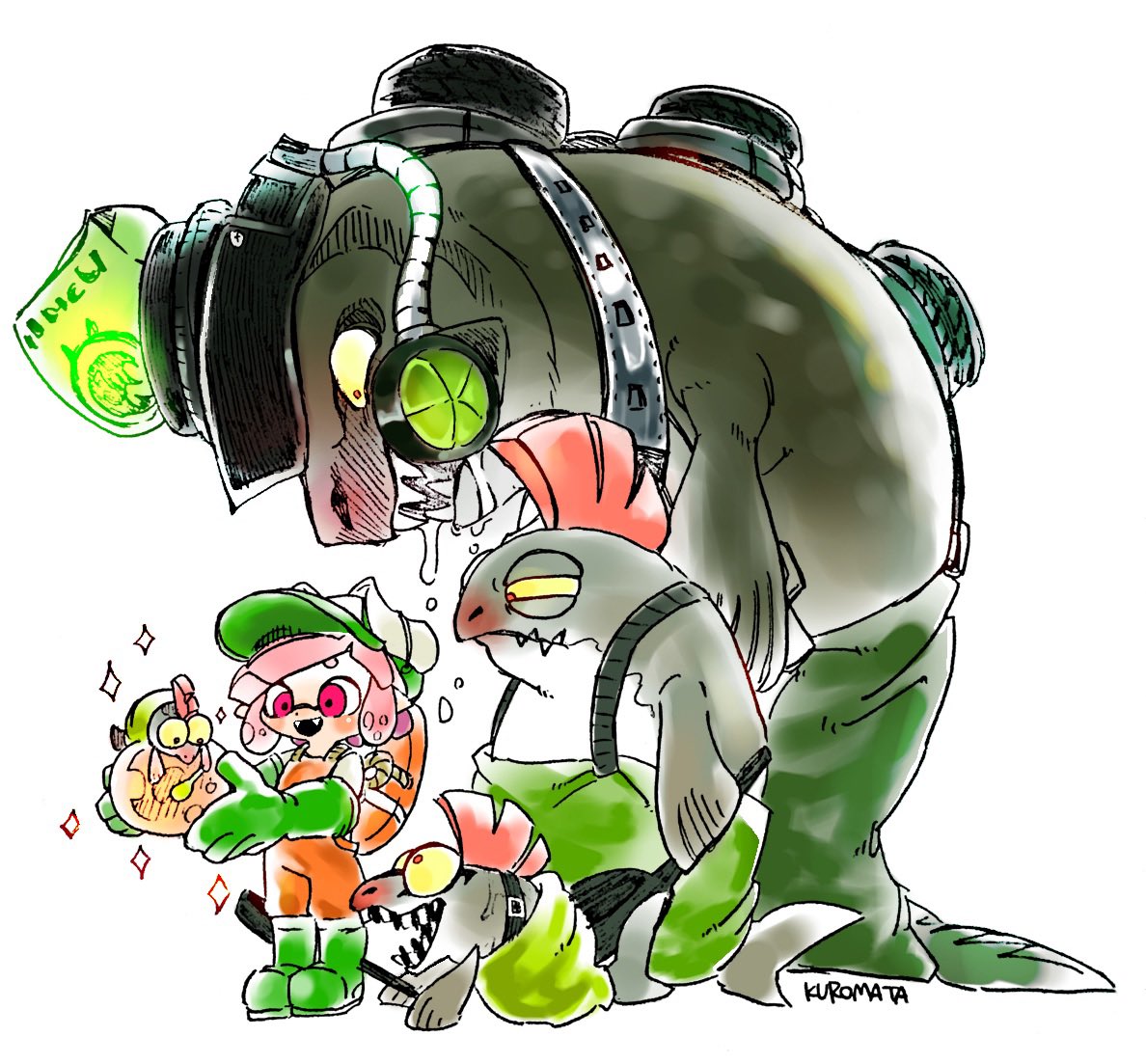 シャケ絵そんな描いてなかったな🐟
でもここら辺は気に入ってる(再掲) 
