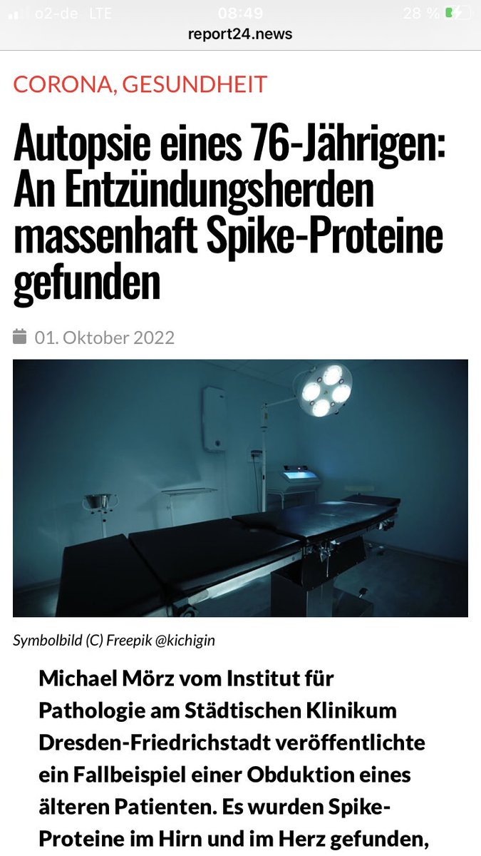Michael Mörz vom Institut für Pathologie am Städtischen Klinikum Dresden-Friedrichstadt veröffentlichte ein Fallbeispiel einer Obduktion eines älteren Patienten. Es wurden Spike-Proteine im Hirn und im Herz gefunden, deren Ursprung auf eine Covid-19-Impfung zurückgeführt wird.1/2