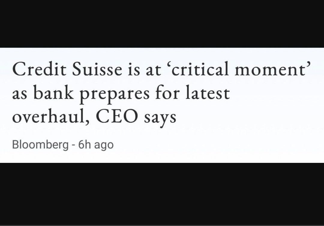 MrEkmol's tweet photo. First the #Euro, after #bank of #England, now #CreditSuisse 

Who's next? #Deutsche_Bank or #Reserve #bank of #Australia?

The #prophecy is here!!
#Milkshake #Theory

#BITCOIN #Btc #fiatscam https://t.co/AH429BtVeG