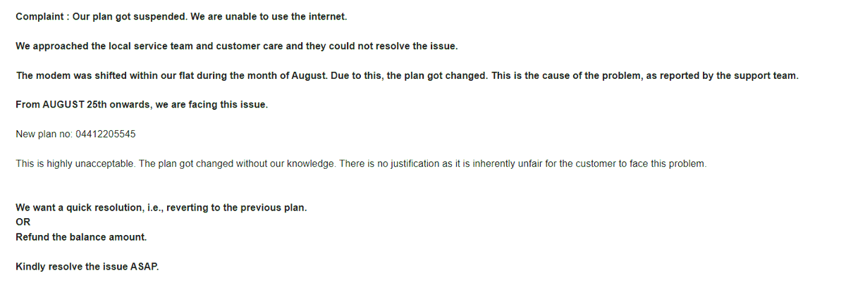 sandeepmaster33's tweet photo. @airtelcomplaint @airtelindia 

The reply from nodal officer is quite appalling! The plan got changed without my knowledge and he is not even bothering to address that issue.

Airtel is indeed offering me a Hobson's choice. 

Such a pathetic service! https://t.co/ym6PpIZREC