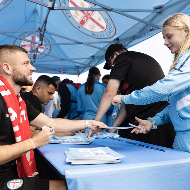 MelbourneCity's tweet photo. A big thank you to everyone who came out for today’s Family Day 💙

Don’t miss out on our season opener next Friday  night!

🎟️ https://t.co/Iqzyzm4FTG https://t.co/CfvJZltvq0