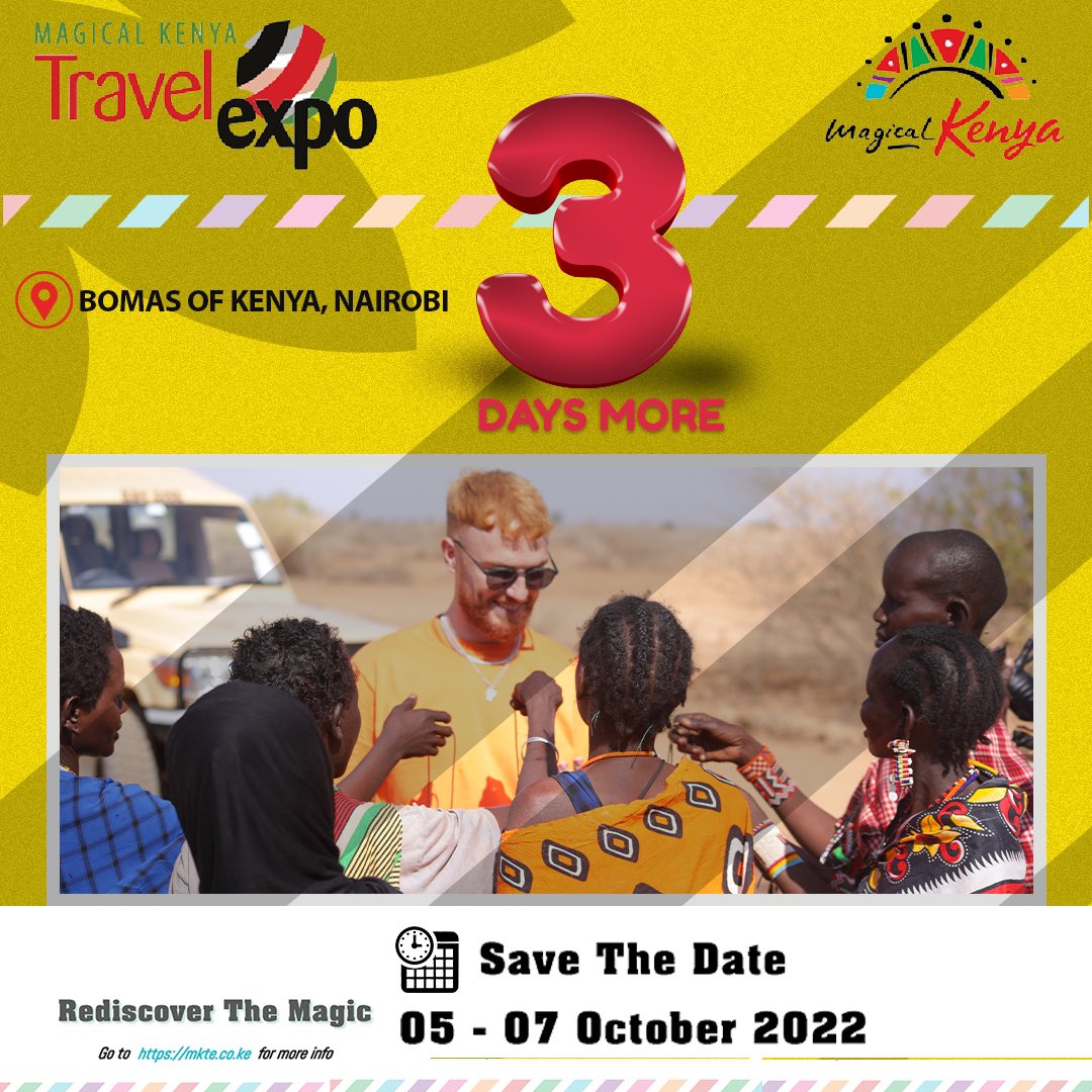 VoyagesAfriq's tweet image. #VoyagesAfriq Magical Kenya Travel Expo makes an exciting  return in 3 Days! Join us at @Bomasofkenya Register mkte.co.ke #MKTE22 #MKTE @MKTravelExpo @magicalkenya
