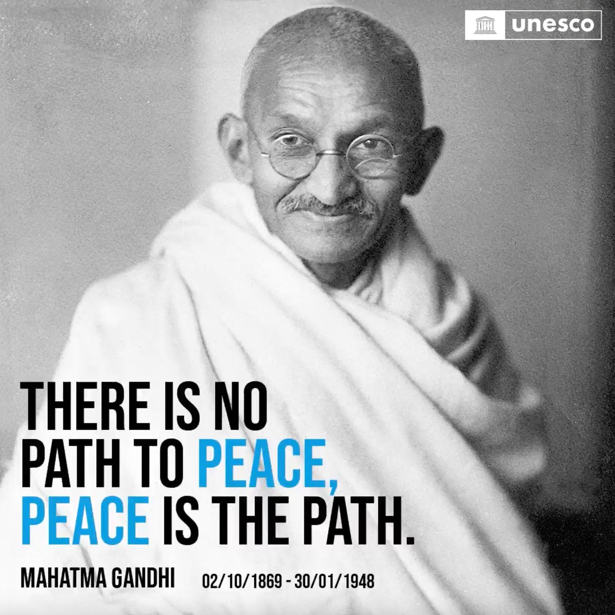 “Non-violence is the greatest force at the disposal of humankind”- Gandhi On today's #NonViolenceDay and anniversary of his birth, let’s honour Gandhi’s values & struggle for universal peace all around the world! 📰 on.unesco.org/3GaugjF