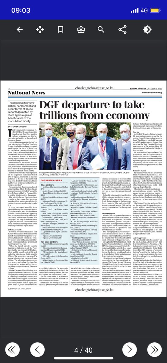 MrBusinge's tweet photo. Before his retirement, former Foreign Affairs minister Sam Kutesa led a team of government officials to apologise to European donors over the false and outlandish accusations made against the DGF and its partners. It was too late. The damage had been done. #SundayMonitor https://t.co/uTx7ZEuCIR