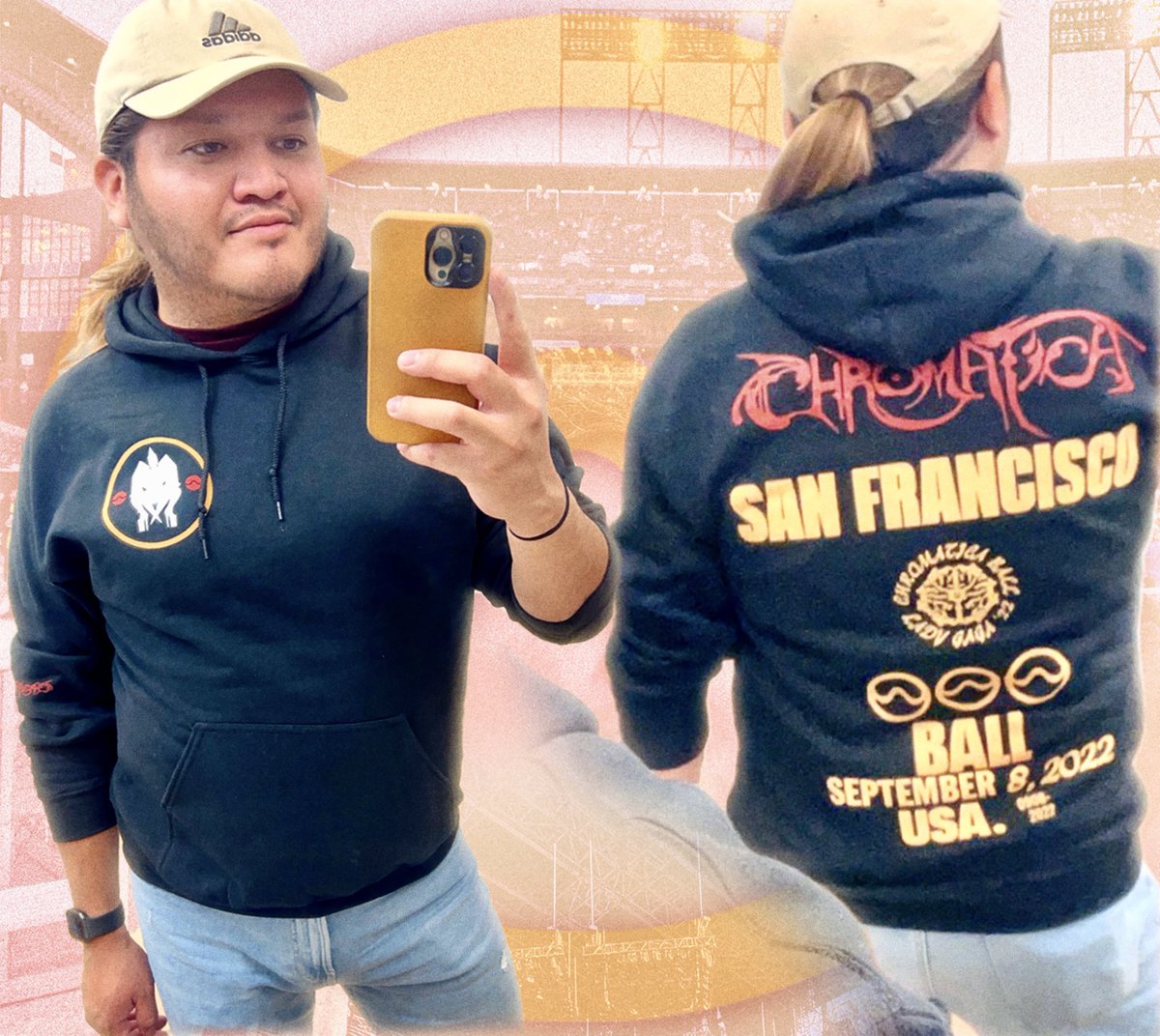 ymerejshay's tweet photo. We could be anything you want… 👽

👻 Happy Halloween 1st 🎃 Finally cold enough to break out the #CHROMATICA hoodie 🙃🍁🍂

#CHROMATICABALL #ChromaticaBallSF https://t.co/L4bl6iniCP