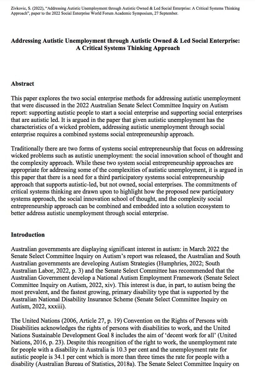 SharonZivkovic's tweet image. Huge week co-chairing Complexity &amp;amp; Systems Change Stream, moderating final panel &amp;amp; delivering autistic social enterprise paper at @SEWF Academic Symposium wearing my @UniSA_CMVI hat. Then moderating global best practice of #socent networks at main SEWF wearing @Catalyst_2030 hat.