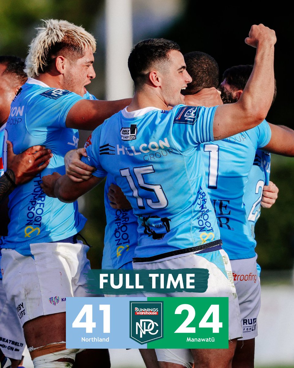 HiluxNPC's tweet photo. FT | @RugbyNorthland book their ticket to the Quarter Finals! 👏

#BunningsNPC #NORvMAN https://t.co/th9XDWCgeY