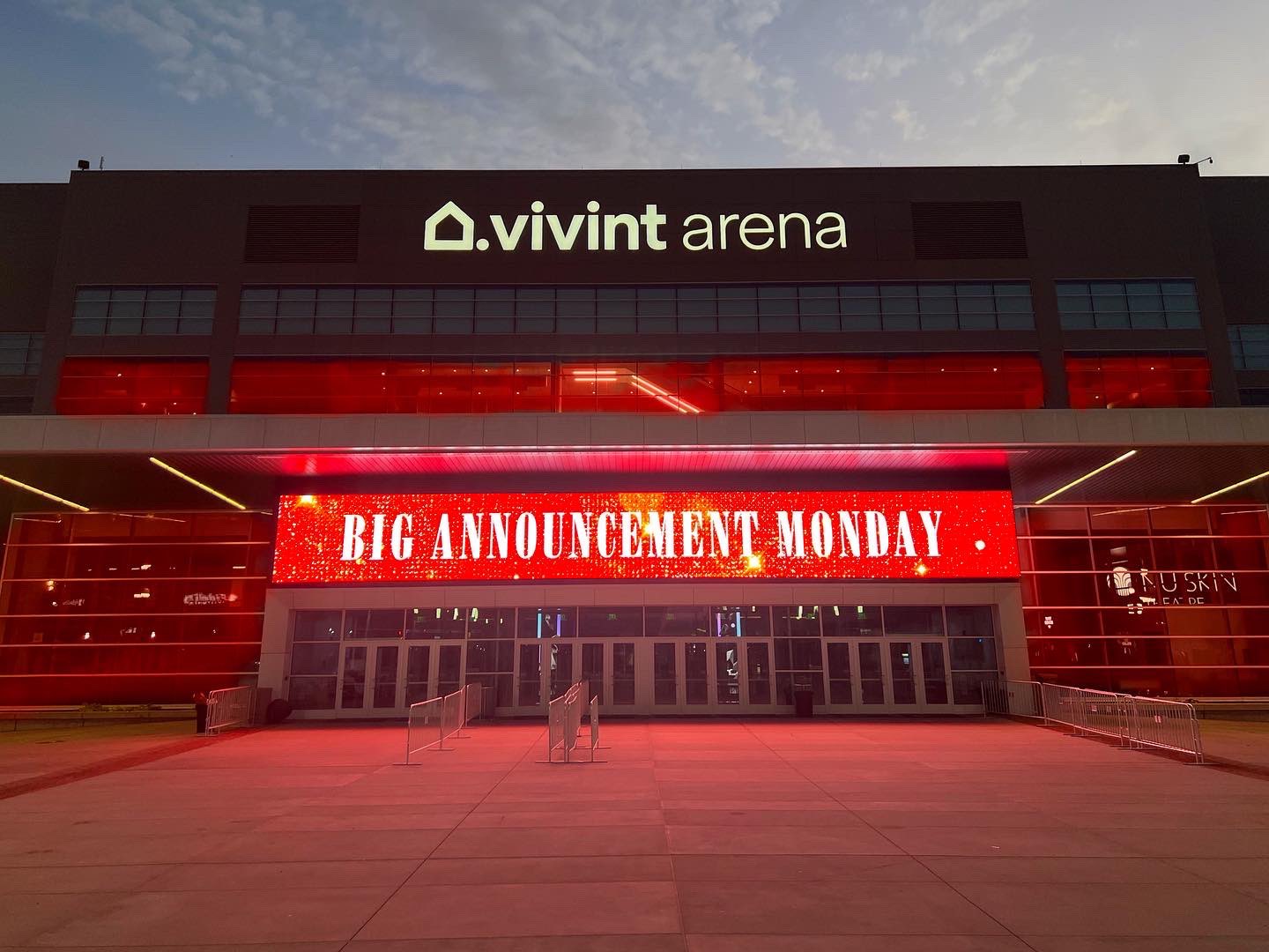 Vivint Arena on Twitter "Lighting up the arena in honor of our big