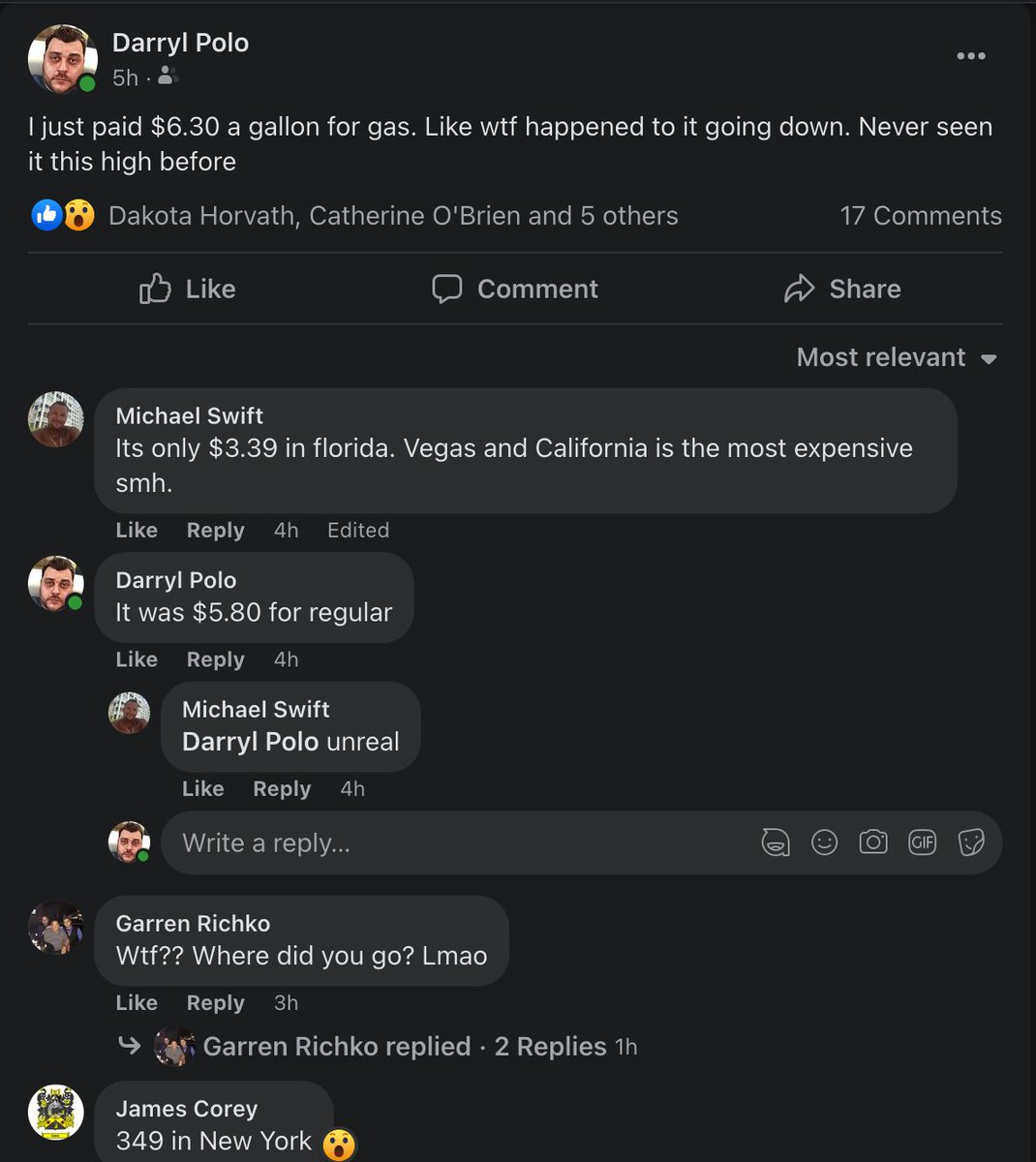 djpfatmack's tweet photo. @GovSisolak Why are we paying double the average cost per gallon than across the nation? #LasVegas #Nevada #IWillRememberInNovember @FOX5Vegas @News3LV $5.80 for regular here while its less than $3.00 almost everywhere else. https://t.co/sIFwK9Avdp