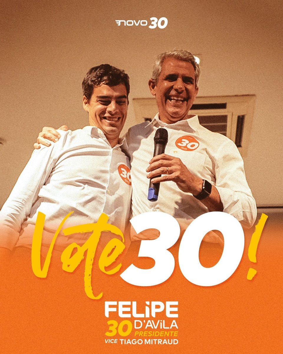 Dia 02 de outubro,  é 3⃣0⃣ e confirma! ✅

Chega de escolher o menos pior. Conto com você para construirmos um NOVO 🇧🇷 Brasil para todos.

#Felipe30 #FelipePresidente #VOTE30 #partidonovo30 #partidonovo #eleicoes2022