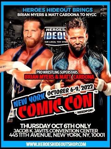 Myers_Wrestling's tweet photo. Next weekend is gonna be absolutely insane.
Bring it on.
#NYCC
#BoundForGlory
#FWFLive https://t.co/KVGbSyfIc2