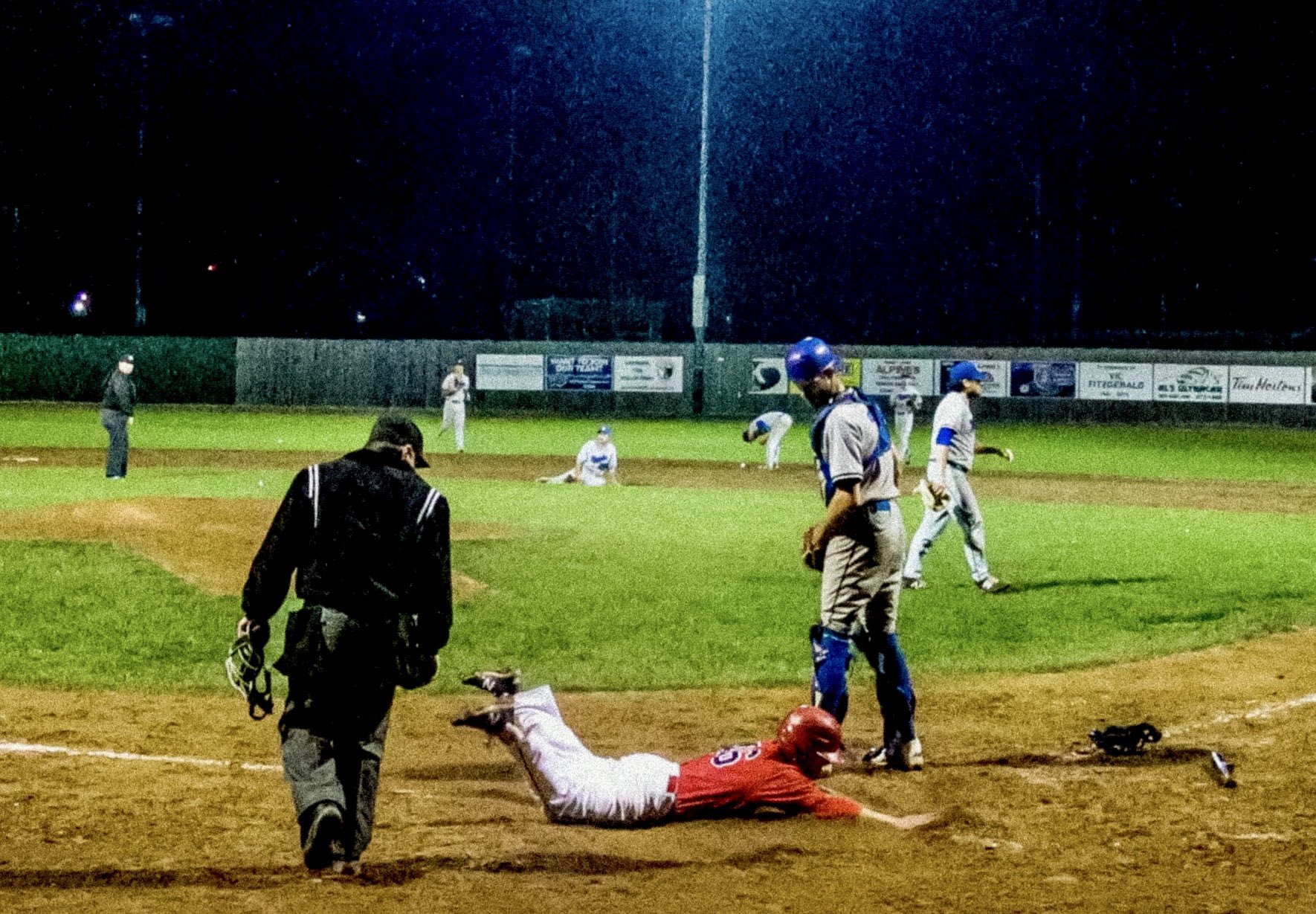 Saint John Alpines on Twitter "Huckins with the broken bat single to score Allain with the