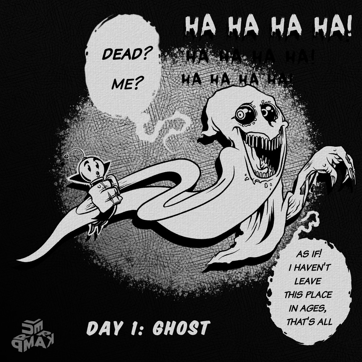 Rulerkamp's tweet photo. It's october! So, I'm gonna try to follow the @lynnytheyellow1 list this year as far as I can!

#Lynnytober2022 #oc #myoc #originalcharacter #ghost #october #vampire #spacevampire #mycomic #fangandstars https://t.co/zRb1BlC3bE