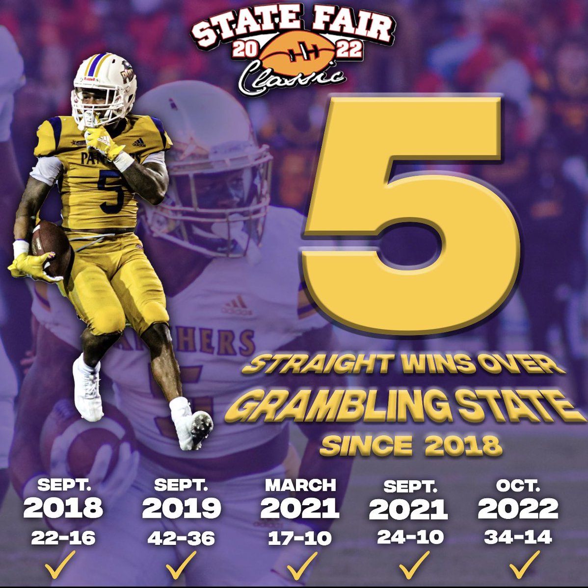 5 Straight Trophies for 5 Straight Wins 😎🏆

#PVAMUFootball | #WhereChampionsAreBuilt
