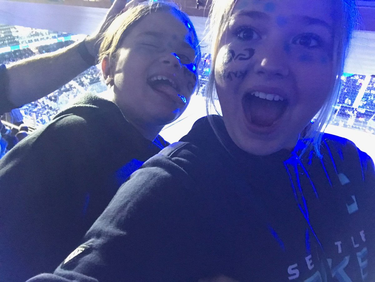 CTBuresh's tweet photo. First pro hockey game with the girls #seakraken https://t.co/RtyH6x0CwT