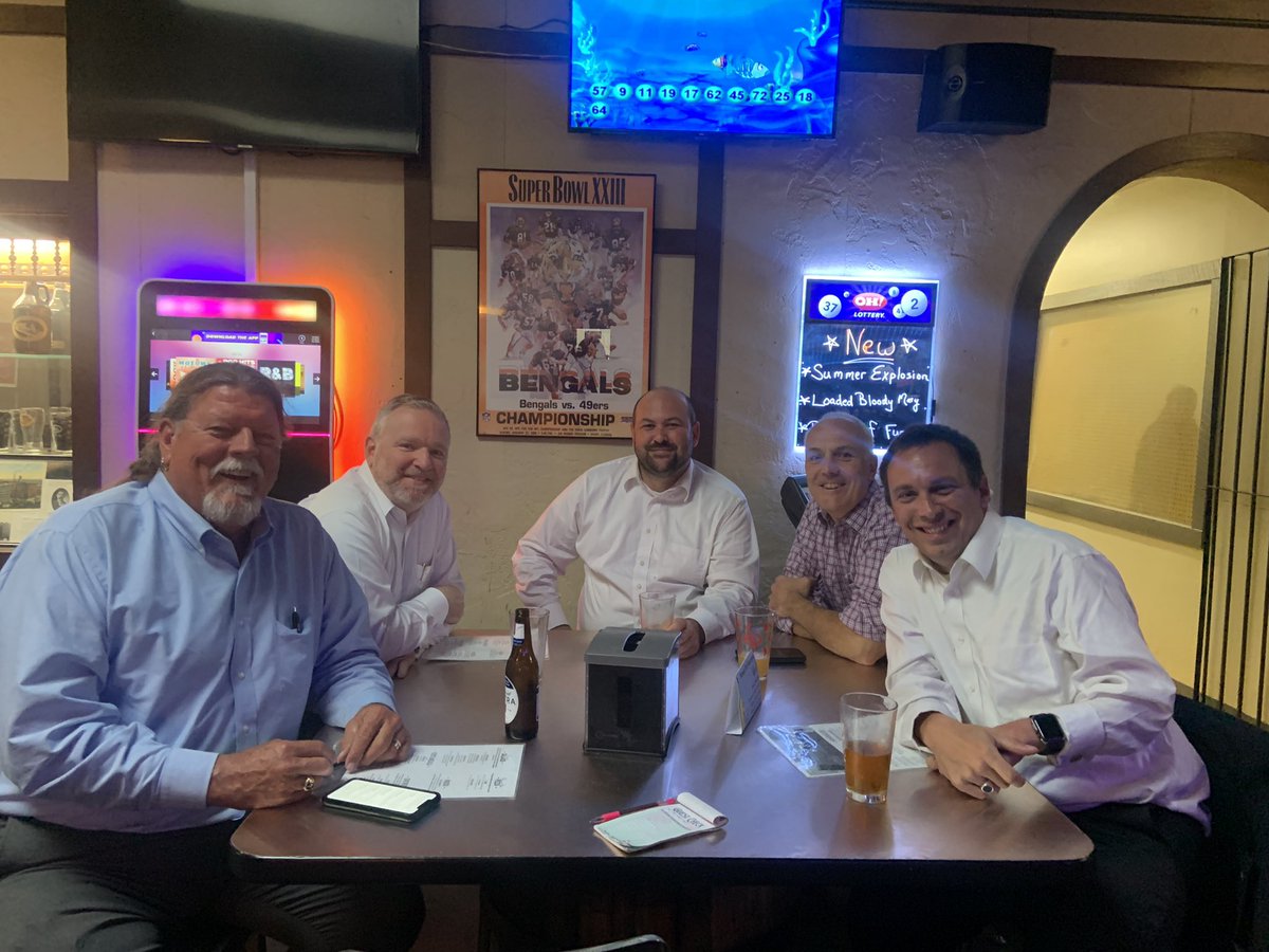 OhioConsistory's tweet photo. @OhioConsistory Officers and a Past CIC enjoying a few pints at the @portsmouthbrew after their successful portrayal of the 25° “Master of Achievement” at Proctorville Lodge No.550 for on the road degrees for @32masons @ScottishRiteNMJ  @GrandLodgeOhio https://t.co/6NLk5Kjq7a