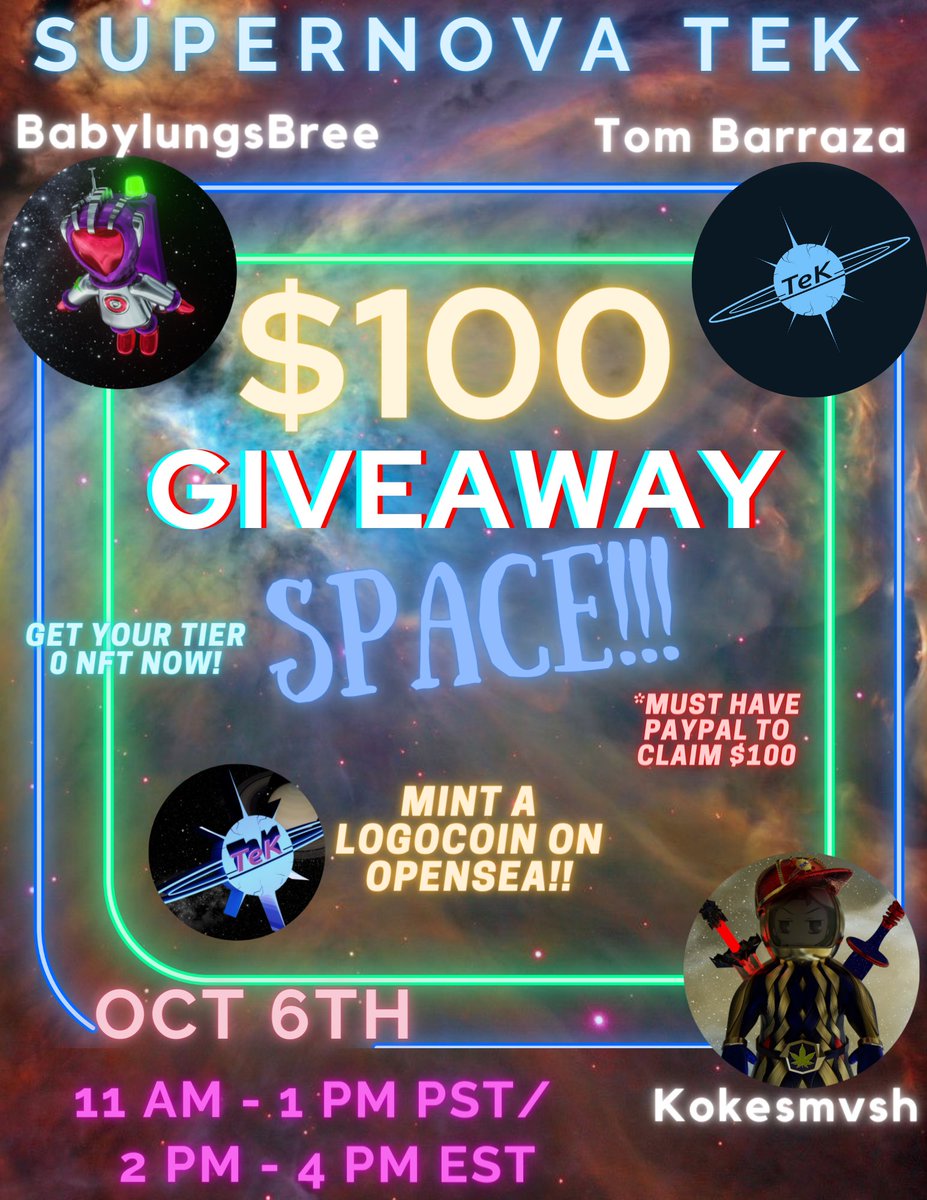 Tom_Barraza's tweet image. ✅Mint #SupernovaTek Tier 0 NFTs &amp;amp; passively earn ⭐️s 👉🏾 opensea.io/collection/tie…

✅Come to our @Supernova_TeK AMA space every Thursday with $100💵 Giveaway‼️

✅Tell frens!

✅Be in space👇🏾 to win!


#WaterHash #Cannabis #PassiveRewards